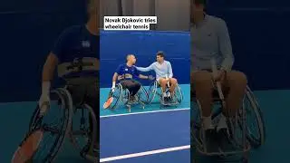 Novak Djokovic tries wheelchair tennis at Tel Aviv Open