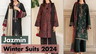 Latest Stylish Jazmin Winter Collection 2024 | Pakistani Unstitched Winter Suits
