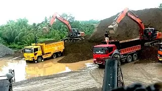 FULL LOADING 220PS FUSO DUMP TRUCK |  TRUCK LOADING EXCAVATOR