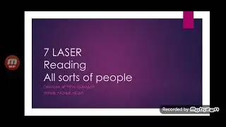 7 Laser Reading for pleasure