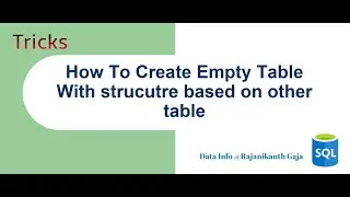 How to create empty table with strucutre based on other table #sql
