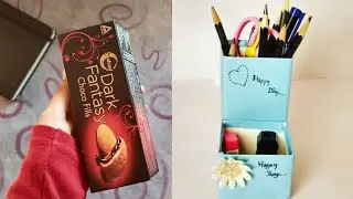 Pen stand with dark fantasy box(Best out of waste) by Zainab