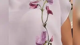 Шифоновая блузка с вышитым ДУШИСТЫМ ГОРОШКОМ