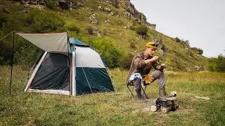 Bushcraft Camping ALONE in a GREAT Gorge and Survival skills