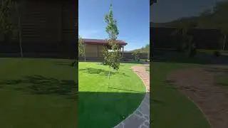 Укладка искусственного газона на даче