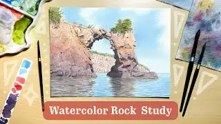 Sea Arch Watercolor Painting | "Rocky Sea Arch"