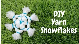 Snowflake flower making idea with wool | DIY christmas crafts