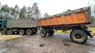 Всем капец! Шакман 35м3 подцепил прицеп. Самосвал с прицепом.