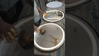 mirror glass LED light sansar 3 colour|| मिरर ग्लास एलईडी लाइट संसार 3 रंग glass sample