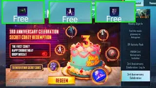 pubg 3rd anniversary redeem code get free emotes