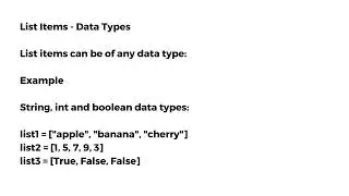 Python Lists || list length - len(), data types( string, int and boolean)