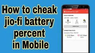 How to check jio-fi battery perchentage and connection speed in Android mobile  |by techno Shashwat|