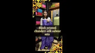 Block printed chanderi-silk salwar sets