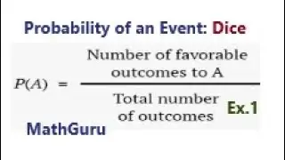 Probability of an Event: Dice | Examples 1
