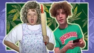 Kid gets caught smoking by his Mom!