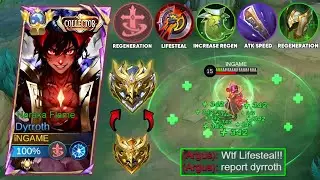 21 KILLS! DYRROTH NEW CHEAT LIFESTEAL UNLI HEALL BUILD THAT CAN RANK UP YOU FASTER! - MLBB