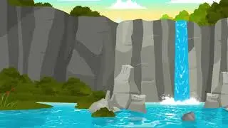 100% copywrite free Animation Process Waterfall (Cartoon)screen animation  screen effects