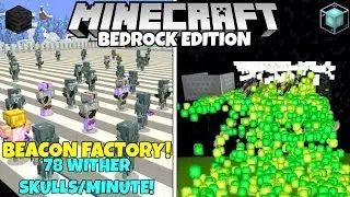 Minecraft Bedrock: Improved Beacon Factory! 78 Wither Skulls/Minute! MCPE Xbox PC