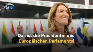 Das ist die Präsidentin des Europäischen Parlament: Roberta Metsola!