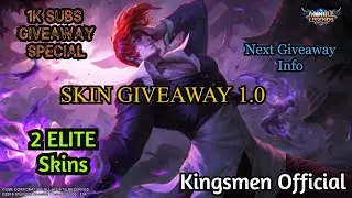 1K Subs SKIN Giveaway Video 1.0 | 2 Elite Skins Giveaway | Kingsmen Official