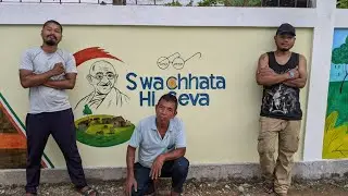 Painting on Gandhi Jayanti for North Garo Hills Municipal Office || Wall painting