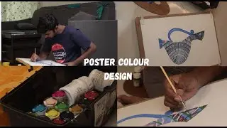 Pot design painting using poster colour