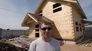 Построили дом из бруса, коробка 8х10 м. Плюсы и минусы дома из сырого бруса.