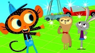 Fast Car vs. Slow Car At Mr. Monkey's Garage | Mr. Monkey, Monkey Mechanic