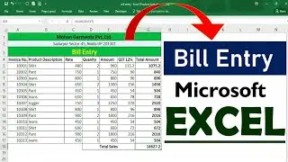 Professional 💥 Bill entry in Ms Excel | Data entry in Excel | Ms Excel (Hindi)
