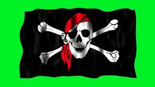 Pirate flag flying free green screen video and GIF | Flags free green screen videos