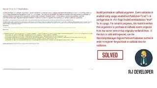 Invalid postback or callback argument. Page EnableEventValidation=
