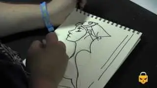ADAM HUGHES drawing at Barcelona Comic-Con