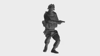 Animation 3ds Max - Locomotion Pistol Cover Walk Loop Left H