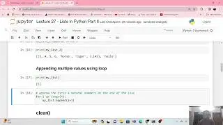 Mega Video | Lecture 27 | Lists in Python Part II