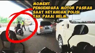 Moment Pengendara Ketahuan Polisi tak Pakai Helm