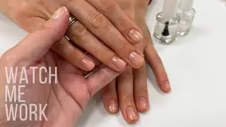 Simple manicure with clear coat. "Progress, not perfection!!"
