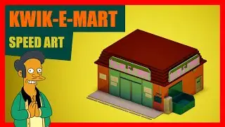 Creacion de escenarios 3d | magicavoxel speed art | apu se va de los simpson (Speed art) 😱😱