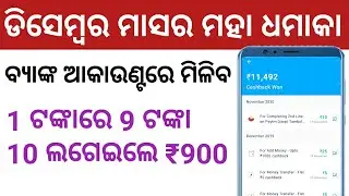 ଡିସେମ୍ବର ମାସର ଧମାକା✔️How To Earn Money In Bank Account | In Odia