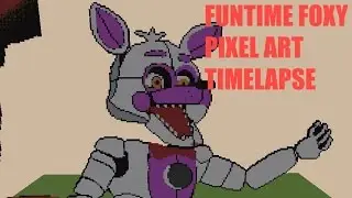 Minecraft Pixel Art Timelapse | Funtime Foxy