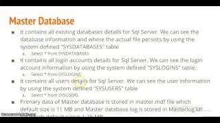 SQL Server System Databases 2016