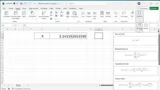How to type PI symbol and get its exact value in excel