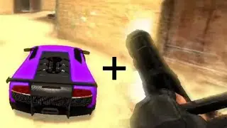 purple lamborgini + minigun