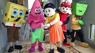 MY FRIEND UNBOXING COSTUME SQUID GAME SPONGEBOB SQUAREPANTS PATRICK STAR BOBOIBOY ADU DU - NGLENYER