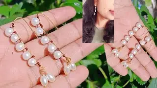 Handmade Pearl Earring/ Earring Making Tutorial/Pearl Earring lover/Simple Earrings/Handmadejewelry