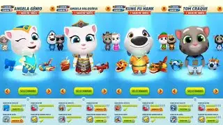 Talking Tom Gold Run Kung Fu Hank vs Football Tom vs Genie Angela vs Valkyrie Angela vs Roy Raccoon