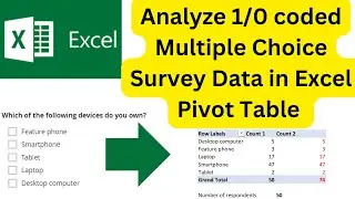 How to Analyze 1/0 coded [KoboToolbox] Multiple Response Survey Data in Excel Pivot Table