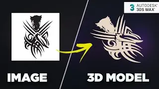 How to convert a JPG Image to 3D Model/Logo/MDF with 3ds Max only | Hindi | 2021