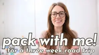 PACKING for a THREE WEEK ROAD TRIP (clothes, makeup, skincare...) | Katie Carney