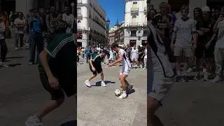 I got challenge to a 1v1 in Madrid… ( Crazy reaction) #football #realmadrid #streetpanna