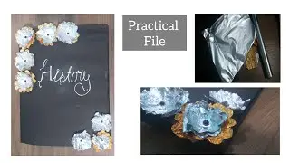 How to decorate practical file ? || practical file decoration by using waste materials
